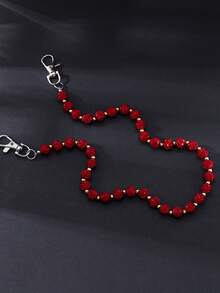 1 件时尚街头嘻哈裤链，奢华简约粘土水钻球水晶链腰带，男女手工身体链，日常穿着装饰，万圣节礼物 - 彩色 - 查看 14