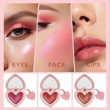 Rubor cremoso para labios y mejillas Love Blush, contorneado y iluminador natural de alto brillo, maquillaje portátil que también puede usarse como colgante decorativo