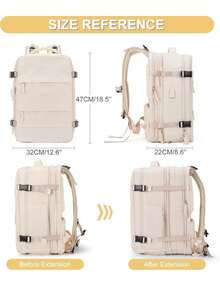 Multifunctional Travel Backpack, Waterproof, With Different Compartments, For School Or Travel - Army Green - View 2