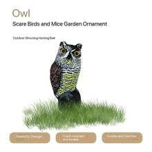 1 قطعة، نافرة البوم ذات الرأس الدوار، طارد الطيور البلاستيكي، تصميم مكافحة الآفات الخارجية لحماية الحديقة، ديكورات خارجية، لطرد السناجب والفئران! مثالية لحديقتك أو شرفتك أو شرفتك