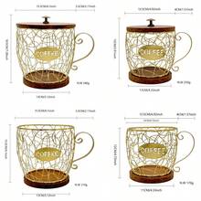 Large & Small Size Woven Wood & Iron Wire Art Coffee Basket, Kitchen Coffee Corner/Dining Table Decor