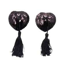 Sexy Accessories, Heart Tassel Breast Stickers, Silicone Breast Stickers, Sexy Accessories, Nipple Stickers, Temptation Blood Drop - Black - View 5