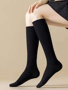 1 Pair/5 Pairs Women's Thick Cashmere Blend Knee,High Socks, Warm For Autumn/Winter, Cozy Socks - Multicolor - View 7