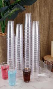 Zcaukya 100 Shot Glasses, 1oz Clear Plastic Disposable Hard Cups, Mini Cups Great Container For Sauce, Sample Tasting, Jello Shots, Pudding - Màu B - Xem 5