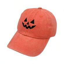 1 Embroidered Baseball Cap Suitable For Both Men And Women, Halloween Pumpkin Face Hat, Halloween Costume Hat, Quirky Retro Dad Hat, Suitable For Giving People Halloween Gifts