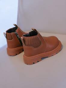 2025秋冬新款儿童靴子，女童和男童休闲软底短靴 - 棕色 - 查看 7