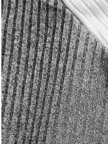 Playera camiseta tipo polo dama mujer casual crop top cuello puños contraste básica ceñida ajustada entallada acanalado cómoda fresca ligera diario moderna juvenil - Gris - Ver 4