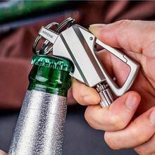 Sports Multifunctional Keychain, Father's Day Gift, Matching Keychain Bottle Opener, Permanent, Fireproof, Suitable For Hiking And Camping, (No Kerosene), Lighter Keychain Outdoor, Emergency Survival Gear - Silver - View 7