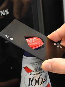 Ouvre-bouteille de bière avec logo de texte personnalisé, ouvre-bouteille en acier inoxydable créatif en forme de pelle et de carte à jouer, tire-bouchon de vin pour la maison