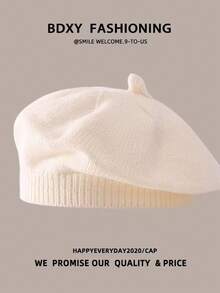 This Compact British Vintage Street Style Beret, Knitted Artistic Design, Suitable For Autumn And Winter, Versatile And Warm, An Ideal Choice For Casual Occasions. - Multicolor - View 4