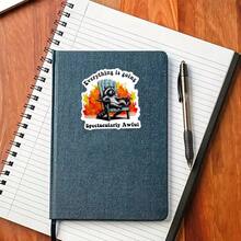 1 Peça Adesivo Removível Impermeável de PVC de 3 Polegadas para Uso Externo, com Humor Sarcástico, Citação de Comédia Negra, Estética de Humor Caótico, Bottom de Incêndio, Meme de Guaxinim "Tudo está indo espetacularmente mal", Decoração Juvenil/Adesivo de Garrafa de Água de Saúde Mental para Laptop, Garrafa de Água, Carro, Geladeira, Skate, Telefone, Livro, Presente - Multicolorido - Visão 10