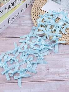 50Pcs/Pack Colorful Ribbon Bows Gift Packaging Decoration Handicraft Card Decoration, Blue Bows Hair Accessories, Balloons Bows, Wedding Party Decoration, Room Decor, Home Decor-Purple