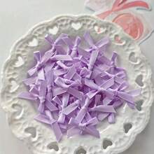 50 Stücke/Packung bunte Schleife Geschenkverpackung Dekoration Handwerk Kartendekor, Haaraccessoires, Luftballonschleifen, Hochzeitsdekoration, Raumdekoration, Heimdekoration - Lila