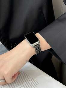 1 dây đeo đồng hồ thay thế bằng kim loại từ tính, kiểu dáng doanh nhân, tương thích với đồng hồ Watch 10/9/8/7/NFC - màu đen - Xem 2