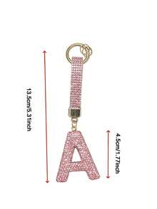 Sparkling Rhinestone Alphabet Keychain - Lucky Crystal Pendant, Shiny Alloy Charm For Bags & Backpacks - Perfect Gift For Birthdays & Special Occasions,Key Chain Ring Bag Backpack Charm Car Hanging Pendant Women Girls Gift,Wallet And Handbag Accessories, Alphabet Initial Letter A-Z