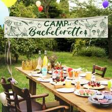 DCamping Bachelorette Party Decorations Camp Bachelorette Banner Green Camping Hanging Banner Sign For Bridal Shower Wedding Party Decoration10 - như hình ảnh - Xem 4