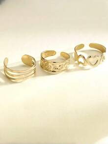 3pcs Heart & Star Shaped Anklets, Vacation Beach Summer Date Gift Casual Party Accessory