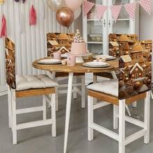 1 buc/4 buc/6 buc/10 buc Husă de scaun scurtă din pluș cu imprimeu de omuleț de turtă dulce, brad de turtă dulce, husă detașabilă pentru scaun din material pluș scurt, husă de protecție pentru spătar, potrivită pentru toate anotimpurile, husă de scaun pentru decor de sărbători pentru sufragerie, sufragerie, scaune de casă, cu protecție pentru spate, aplicabilă în restaurante, birouri, sufragerii, hoteluri și decor interior