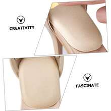 Heel Pads For Big & Loose Shoes, Pain Relief, Stop Slip And Blister, Large Grips Cushion Inserts To Make Men & Women Shoes Smaller Tighter (4 Pairs) 2 Apricot 2 Black