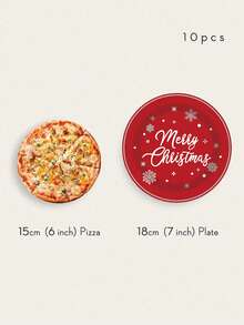 80 件套，圣诞主题，一次性纸盘，蛋糕盘，派对盘，生日盘，材料，适合生日派对、聚会等各种节日 - 彩色 - 查看 4