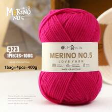 400g Wool Yarn, 245 Thick Alpaca Wool Yarn, Casual Knitting Bar Knitting Yarn, Suitable For Making Fashionable Coats, Scarves, Hats, Gloves, Wool Carpets, Wool Cushions, Handicrafts, Clothing, 50% Wool, 50% Polyester, 1 Bag = 4 Balls = 400g - Four Packs - View 9