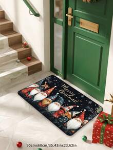 1 pieza Felpudo de Navidad para celebración, Felpudo de bienvenida, Alfombra pequeña, Felpudo para exteriores, Alfombra de cocina para decoración del hogar, Felpudo para puerta principal, Alfombra pequeña para área exterior, Decoración del hogar, Alfombra de área, Alfombra de jardín, Alfombra lavable