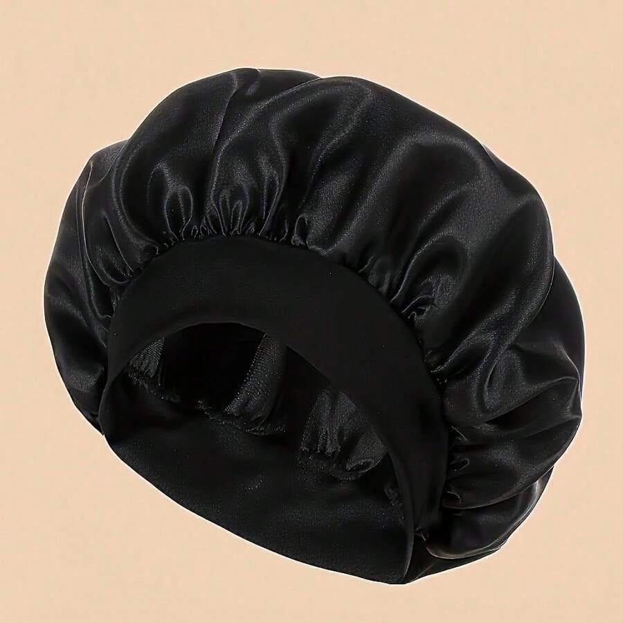 Unisex Polyester Non Fragrant Satin Nightcap With Loose And Tight Strap - Comfortable For Daily Use Shower Cap, Personal Care Bathroom Accessory