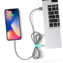 6 attaches de câble en silicone à 4 trous, attaches de câble de décoration de Noël, organisateur de câble réutilisable, attaches de câble élastiques réglables, organisateur de câble, pack de câbles à haute élasticité pour fixer les écouteurs, les chargeurs, gestion des câbles polyvalente, protection de au travail (6 couleurs, une pour chaque couleur)