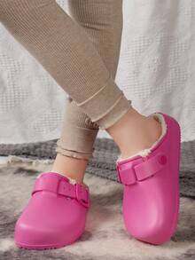 Waterproof Slippers For Toddler Teen And Teen, Fur Lined Wooden Clogs, Winter Gardening Shoes For Crawling Teen, Warm Indoor/Outdoor Teen Mules, Boston Wooden Clogs