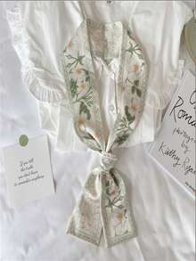 1 Stück eleganter Blumen Damen Seidenschal, vielseitiges langes Seiden Haarband für Haarstyling und Dekoration, modisches Haarband Accessoire für den täglichen Gebrauch, Mehrfarbiger langer Schal, ideal für verschiedene Outfits (einheitliche Größe Stil A, 1 Stück, Farbe zufällig)