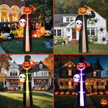 Quntis 3.6M Inflables Halloween Decoracion de Exteriores con 8 Colores RGB y Luces LED Incorporadas Ideal para Patio Aleros Cesped y Pasillos Decoracion Impermeable para Fiestas de Otoño y Celebraciones Tematicas de Halloween - como en la foto - Ver 8