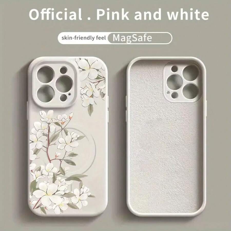 16、15 Promax、14、14 Plus、13、13 Pro、12 Pro、11 Pro Max用の磁気機能付きの鮮やかな花柄デザインのマカロン電話ケース。このソフトシリコン 2 in 1 保護電話ケースは、友人、家族、同僚への誕生日プレゼントに最適です。 - ピンク - チェックする 1