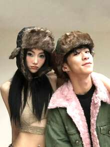 قبعة شتوية يمكن ارتداؤها من قبل الجنسين مع أذرع مبطنة بالفرو، مناسبة للأنشطة الخارجية والترفيه، قبعة تزلج شتوية مقاومة للرياح والبرد