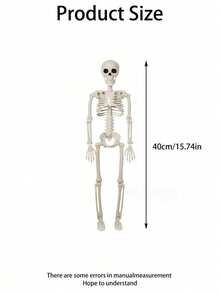1 pieza - Esqueleto de Halloween de tamaño real, Body completo, realista, con articulaciones móviles para decoración de fiesta de Halloween