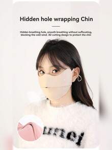 Wiatroszczelna i pyłoszczelna maska 3D Stereo, oddychająca, ciepła maska na twarz o wysokiej estetyce dla kobiet, jesień/zima