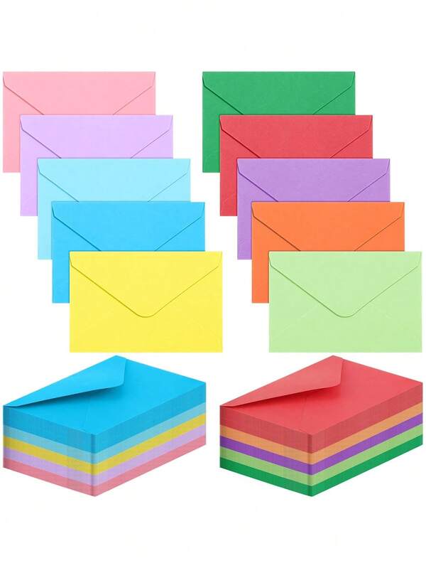 60pcs Assorted Color Gift Card Mini Envelopes, - For Event Party Invitations And Greeting Cards, Self-Adhesive Envelopes For Business Cards, Mini Envelope Pockets For Small Note Cards, Great For School, Office, And Home Use