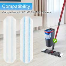 Mop Replacement Pads Compatible With O-Cedar H2prO Flat Mop System, 3 Pack Microfiber Mop Heads Replacements For Ocedar Flat Mop, Washable And Reusable Mop Pad Refills,  On Hard Floors