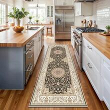 复古美式豪华走廊地毯，柔软舒适，适用于厨房/走廊/露台/楼梯入口，易于清洁