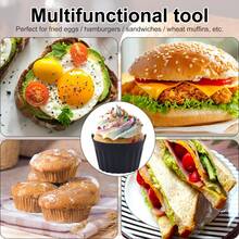 Molde para pochar huevos en freidora de aire, moldes de silicona para magdalenas y tartaletas para freidora de aire, molde reutilizable para pochar huevos en microondas, molde para tartas, accesorios de cocina, utensilios de hornear, suministros DIY para cumpleaños, bodas, fiestas, Año Nuevo y Navidad, suministros prácticos para el desayuno, suministros para cenas familiares, suministros para fiestas