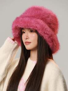 Chapéu de balde feminino fofo, leve, respirável, casual, simples, versátil, outono/inverno, quente para áreas externas, unissex, adequado para uso diário - cor sólida - Ver 5