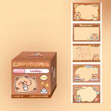 1 Box (256 Sheets Total) - Adorable Capybara Peel-Off Sticky Notes, Beige Background - Adhesive Labels For Office, School, Home, Planners, And Scrapbooks - The Perfect Gift For Animal Lovers And Stationery Enthusiasts, Featuring Fun Illustrations And Durable Paper