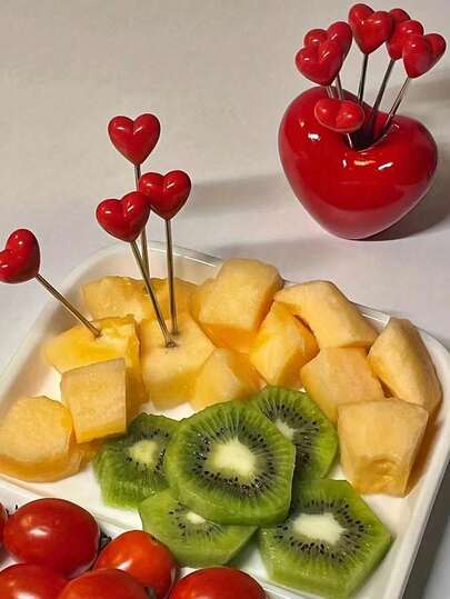 Forchette per frutta a forma di cuore in acciaio inossidabile, adatte per San Valentino, matrimoni, anniversari e feste - forniture di alta qualità per cucina e sala da pranzo. La scelta perfetta per feste di famiglia con dessert di Natale/raduni di amici natalizi/vassoi di frutta per le vacanze. Anche una scelta ideale per Natale/tè pomeridiano/celebrazioni delle vacanze.
