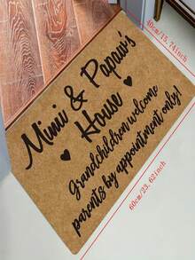 1pc New Mimi & Pawpaw's House Welcome Mat, Suitable For Living Room, Bedroom, Indoor - Machine Washable - Flannel Material, Soft Wrapped, Skin-Friendly, No Pilling, Water-Resistant Easy Care, Odorless - Ideal For Home Decor, Room Decor, Living Room Rug, Bedroom Rug, Bathroom Rug, Kitchen Rug, Area Rug, Hotel Decor - Area Rug, All Season Use.