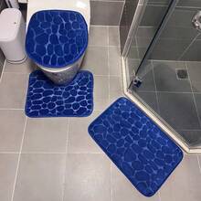 3-Piece Non-Slip Bathroom Set (Smooth) (*VARIED DESIGNS*) - 藏蓝色 - 查看 3