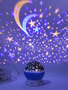 1 件 3D 星空 LED 投影仪，电池供电 USB 供电 LED 桌面灯，360 度旋转星月彩色灯，儿童房卧室装饰夜灯，浪漫求婚艺术品，适合户外，营造浪漫星空效果，适用于室内卧室、客厅、办公室、派对， - 彩色 - 查看 4