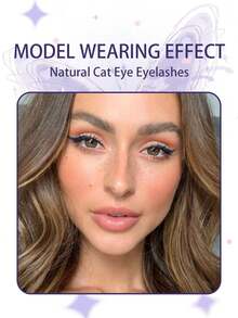 10 أزواج من رموش مستعارة طبيعية نصفية، رموش عين القطة ذات الشريط الشفاف، رموش كثيفة ناعمة وخفيفة مصنوعة من الصوف الاصطناعي ثلاثية الأبعاد