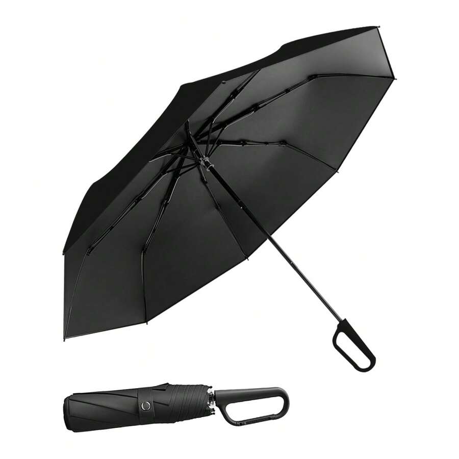 Paraguas Plegable con Hebilla de Anillo - Ligero y Portátil, Ideal para Lluvia y Sol, para Hombres y Mujeres - Nº167 en Más Vendidos de Paraguas Plegables en - Almendra - Ver 1