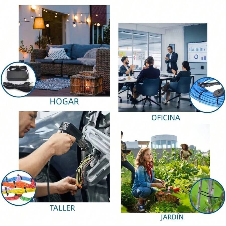 Cinchos de Plastico, 500 PCS Bridas para Cables para Electricidad, Ancho 4mm, 10/15/20/25/30cm, Cintillos de Plástico Nylon Autobloqueantes Resistente para Oficina, Hogar, Exterior(Negro) - 500 piezas - Ver 1