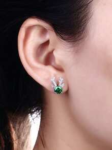 1 pereche cercei eleganți cu zirconiu cubic pentru femei, pentru cadouri de Crăciun, bijuterii de petrecere