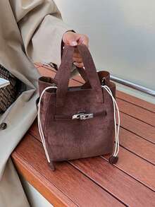 Dedoo Large-Capacity Frosted Storage Bucket Bag For Women - Slouchy Shoulder Style, Perfect For Autumn & Winter. It Features A Minimalist Design, Magnetic Closure, And Versatile Compatibility With Casual Outfits. Specifically Crafted For Women, This Crossbody/Shoulder Bag Is Ideal For Outings, Travel, Shopping, And Daily Commuting.